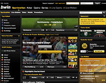 Im seriösen Schwarz werden die Kunden bei bwin begrüßt