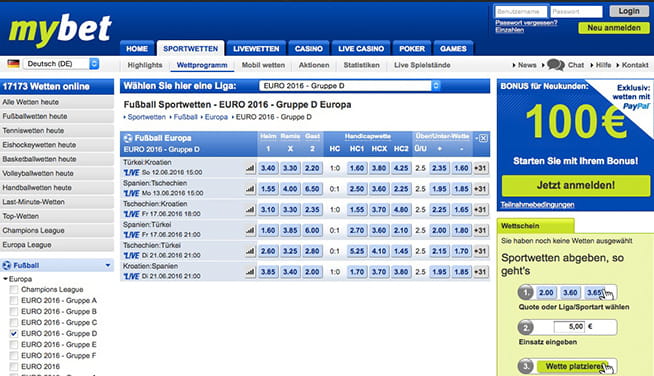 Mybet Wettprogramm Mybet Wettprogramm